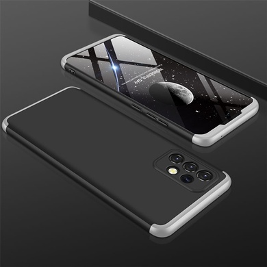 Пластикова накладка GKK LikGus 360 градусів (opp) для Samsung Galaxy A23 4G, Чорний / Срібний