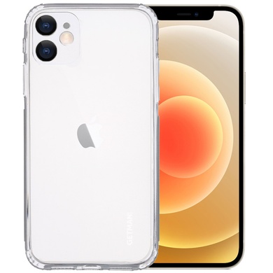 TPU чохол GETMAN Clear 1,0 mm для Apple iPhone 12 (6.1 "), Безбарвний (прозорий)