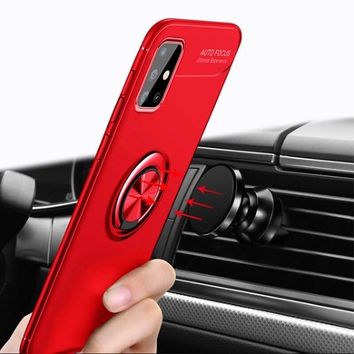 TPU чехол Deen ColorRing под магнитный держатель (opp) для Samsung Galaxy A51 Красный / Красный