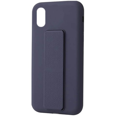 Чохол Silicone Case Hand Holder для Apple iPhone X / XS (5.8 "), Темно-синій / Midnight blue
