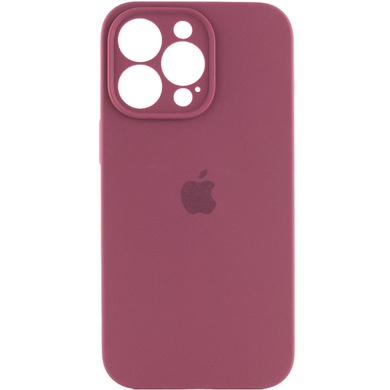 Чехол Silicone Case Full Camera Protective (AA) для Apple iPhone 14 Pro (6.1") Бордовый / Plum