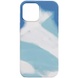 Чехол Silicone case full Aquarelle для Apple iPhone 12 Pro / 12 (6.1") Бирюзово-белый
