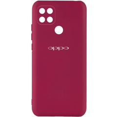 Чехол Silicone Cover My Color Full Camera (A) для Oppo A15s / A15 Бордовый / Marsala