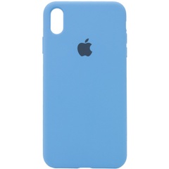 Чохол Silicone Case Full Protective (AA) для Apple iPhone X (5.8 ") / XS (5.8"), Блакитний / Cornflower