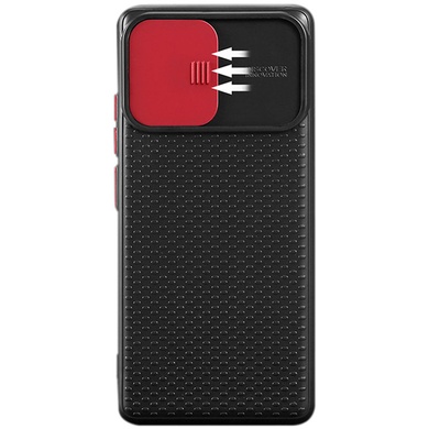 Чохол Camshield Black TPU зі шторкою захищає камеру для Samsung Galaxy S10 Lite, Черный / Красный