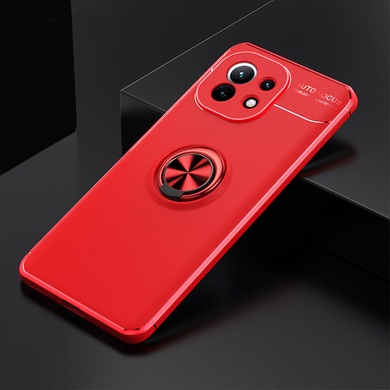 TPU чохол Deen ColorRing під магнітний тримач (opp) для Xiaomi Mi 11, Червоний / Червоний