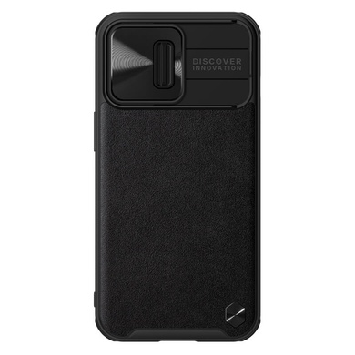 Кожаная накладка Nillkin Camshield Leather (шторка на камеру) для Apple iPhone 13 Pro Max (6.7") Черный / Black