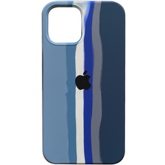 Чохол Silicone case Full Rainbow для Apple iPhone 13 (6.1 "), Блакитний/Синій