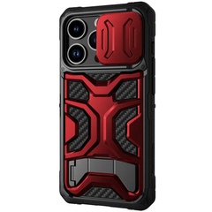 TPU+PC чехол Nillkin CamShield Adventurer Pro (шторка на камеру) для Apple iPhone 14 Pro (6.1") Maga Red