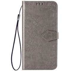 Кожаный чехол (книжка) Art Case с визитницей для Xiaomi Redmi Note 10 / Note 10s Серый