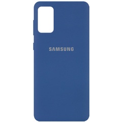 Чехол Silicone Cover Full Protective (AA) для Samsung Galaxy A03s Синий / Navy Blue