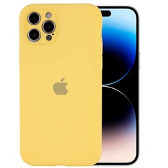 Чохол Silicone Case Full Camera Protective (AA) для Apple iPhone 14 Pro (6.1"), Жовтий / Mellow Yellow