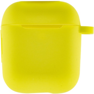 Силіконовий футляр New з карабіном для навушників Airpods 1/2, Жовтий / Bright Yellow