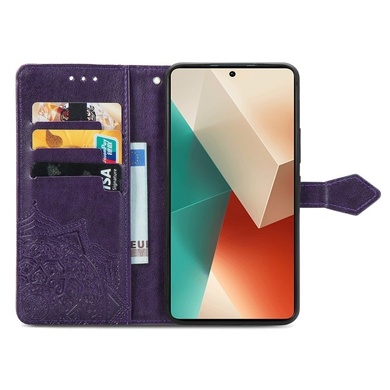 Кожаный чехол (книжка) Art Case с визитницей для Xiaomi Redmi Note 13 5G Фиолетовый