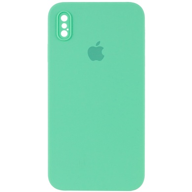 Чехол Silicone Case Square Full Camera Protective (AA) для Apple iPhone XS Max (6.5") Зеленый / Spearmint