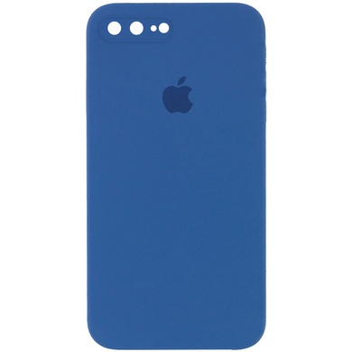 Чехол Silicone Case Square Full Camera Protective (AA) для Apple iPhone 7 plus / 8 plus (5.5") Синий / Navy blue