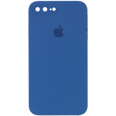Чехол Silicone Case Square Full Camera Protective (AA) для Apple iPhone 7 plus / 8 plus (5.5") Синий / Navy blue