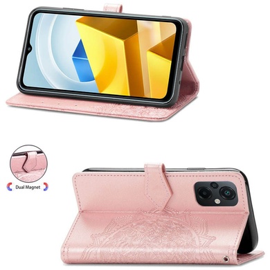 Кожаный чехол (книжка) Art Case с визитницей для Xiaomi Poco M5 Розовый