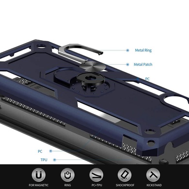 Ударопрочный чехол Serge Ring for Magnet для Xiaomi Redmi 9A Темно-синий