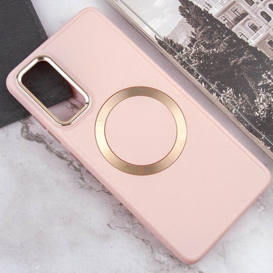 TPU чохол Bonbon Metal Style with MagSafe для Samsung Galaxy S21 FE, Рожевий / Light pink