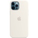 Чехол Silicone case (AAA) full with Magsafe and Animation для Apple iPhone 12 Pro / 12 (6.1") Белый / White