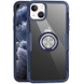 TPU+PC чехол Deen CrystalRing for Magnet (opp) для Apple iPhone 13 (6.1") Бесцветный / Темно-синий