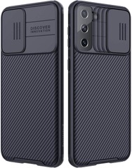 Карбонова накладка Nillkin Camshield (шторка на камеру) для Samsung Galaxy S21+, Чорний / Black