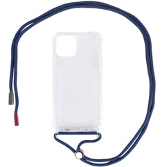 Чехол TPU Crossbody Transparent для Apple iPhone 12 Pro Max (6.7") Синий