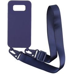 Чехол Crossbody с длинным цветным ремешком для Samsung G955 Galaxy S8 Plus Синий