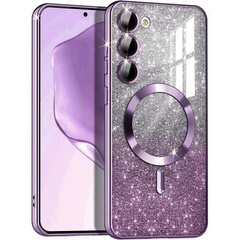 TPU чохол Delight case with MagSafe із захисними лінзами на камеру для Samsung Galaxy S22, Фиолетовый / Deep Purple