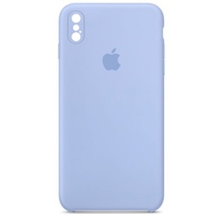 Чохол Silicone Case Square Full Camera Protective (AA) для Apple iPhone XS / X (5.8"), Блакитний / Lilac Blue