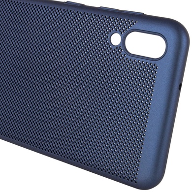 Ультратонкий дышащий чехол Grid case для Samsung Galaxy M10 Темно-синий