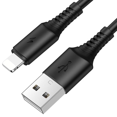 Дата кабель Borofone BX47 Coolway USB to Lightning (1m), Чорний