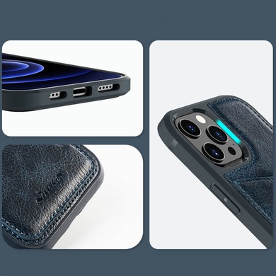 Кожаная накладка Nillkin Aoge (с карманом) для Apple iPhone 12 Pro Max (6.7") Синий