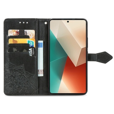 Кожаный чехол (книжка) Art Case с визитницей для Xiaomi Redmi Note 13 5G Черный