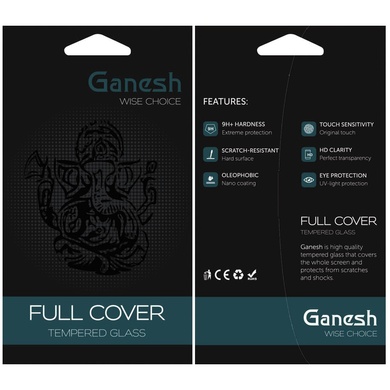 Защитное стекло Ganesh (Full Cover) для Apple iPhone 14 (6.1") Черный