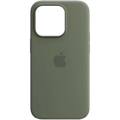 Чехол Silicone case (AAA) full with Magsafe and Animation для Apple iPhone 14 Pro Max (6.7") Зеленый / Olive