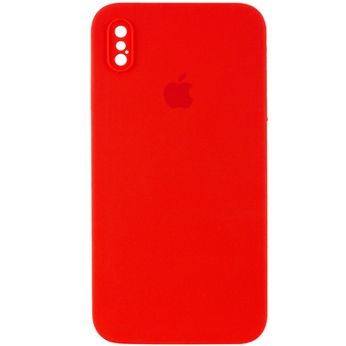 Чехол Silicone Case Square Full Camera Protective (AA) для Apple iPhone XS Max (6.5") Красный / Red