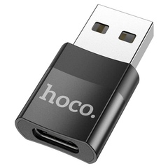 Переходник Hoco UA17 USB Male to Type-C Female USB2.0 Черный