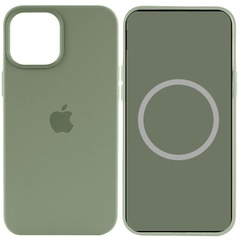 Чохол Silicone case (AAA) full with Magsafe and Animation для Apple iPhone 15 (6.1"), Зеленый / Cypress