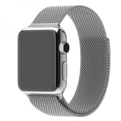 Ремешок Milanese Loop Design для Apple watch 38mm/40mm/41mm Серебряный