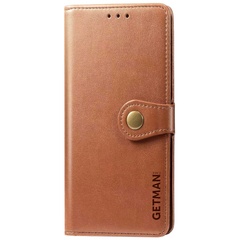 Кожаный чехол книжка GETMAN Gallant (PU) для Samsung Galaxy A41 Коричневый