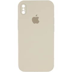 Чохол Silicone Case Square Full Camera Protective (AA) для Apple iPhone XS Max (6.5 "), Бежевий / Antique White
