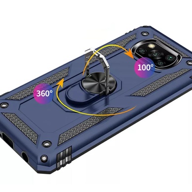 Ударостійкий чохол Serge Ring for Magnet для Xiaomi Poco X3 NFC / Poco X3 Pro, Темно-синій
