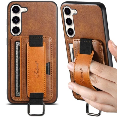 Шкіряний чохол Wallet case and straps для Samsung Galaxy S24+, Коричневый / Brown