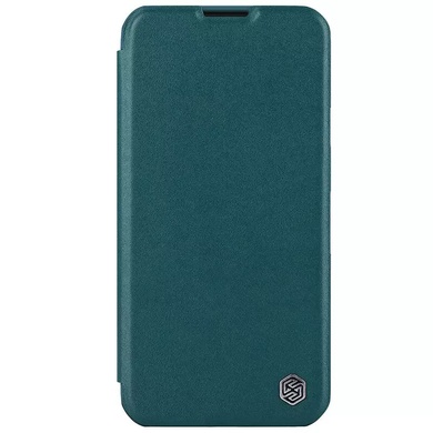 Кожаный чехол (книжка) Nillkin Qin Pro Plain Camshield для Apple iPhone 15 Pro Max (6.7") Зеленый