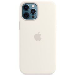 Чехол Silicone case (AAA) full with Magsafe для Apple iPhone 12 Pro Max (6.7") Белый / White