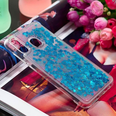 TPU чохол Liquid hearts для Samsung Galaxy A20 / A30, Блакитний