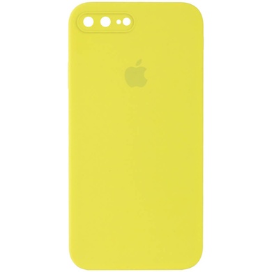 Чохол Silicone Case Square Full Camera Protective (AA) для Apple iPhone 7 plus / 8 plus (5.5 "), Жовтий / Bright Yellow