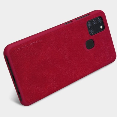 Кожаный чехол (книжка) Nillkin Qin Series для Samsung Galaxy A21s Красный